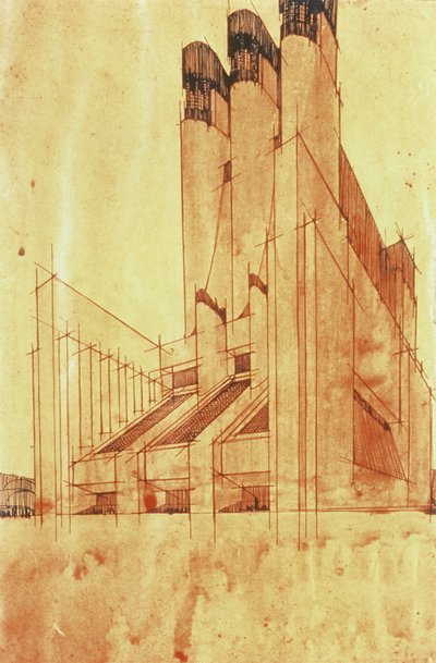 Study for a Building, 1913 by Antonio SantElia